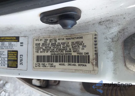 2010 Toyota Corolla Le from USA, damaged, VIN 1NXBU4EE3AZ198359